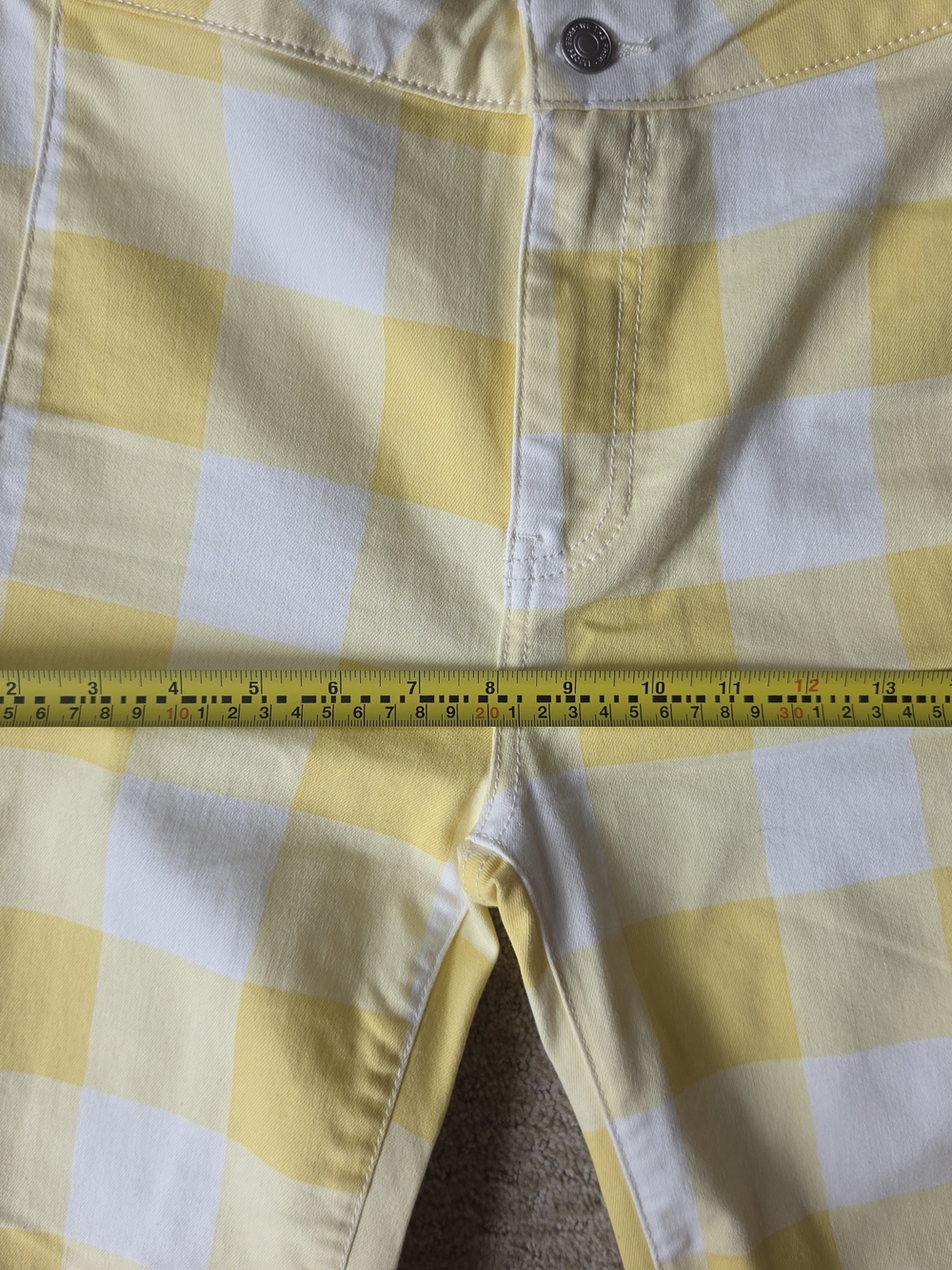 We The Free Yellow and White Gingham Flare Jeans - Picture 4 of 5